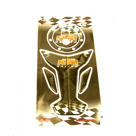 Tank pad KTM s polepem víčka nádrže.