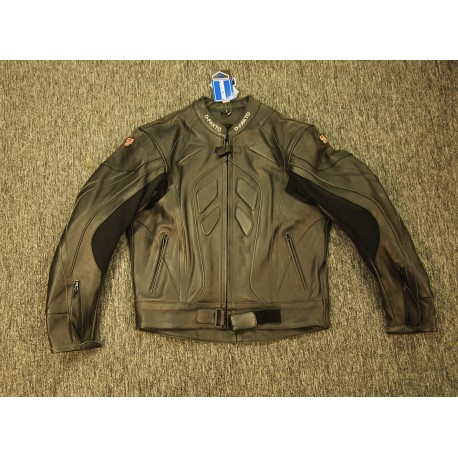 Kožená bunda na motorku D fakto, černá.