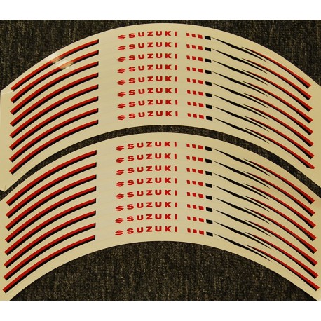 Proužky na kola motocyklů Suzuki.
