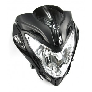 Přední světlo RAPTOR na motorku. Černá.