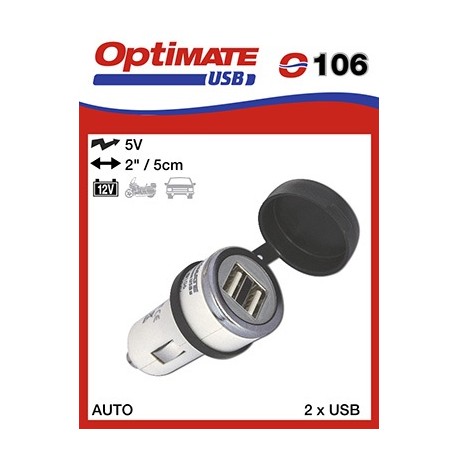 Redukce do zásuvky na USB pro motocykly, 3300mA, 2xUSB OPTIMATE