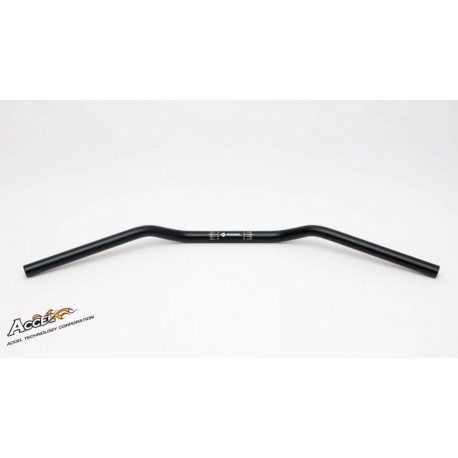 Řídítka na motocykly značky Accel, nízké, černé, stříbrné, 22 mm.