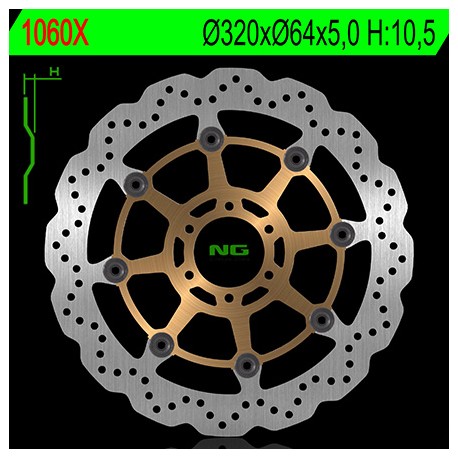 NG PŘEDNÍ BRZDOVÝ KOTOUČ APRILIA CAPONORD 1200 '13-17, YAMAHA FZR 1000 '87-95, XJR1200/1300 '95-99