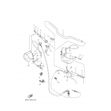 Levé zrcátko Yamaha Tenere 700 2019-2024, BW3-F6280-00-00
