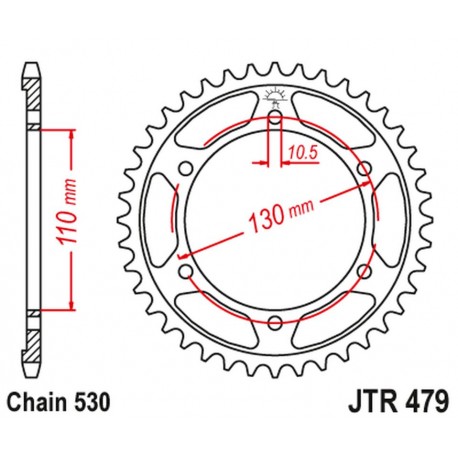 Zadní rozeta pro Yamaha FZ6 N/S 2004-09  JTR 479, 46 zubů.