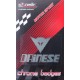 Chromová nálepka DAINESE na motorku.