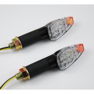 Led blinkr na motorku ARROW1, černý, dlouhý.