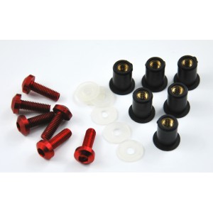 Sada šroubků na plexi motocyklů-červené