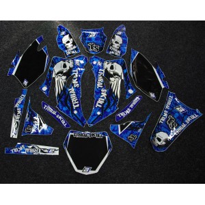 Polepy Yamaha YZF 250-450 2006-2008, Tribal Skull Blue.