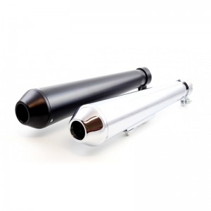 Univerzální Retro koncovka výfuku, chrom, black