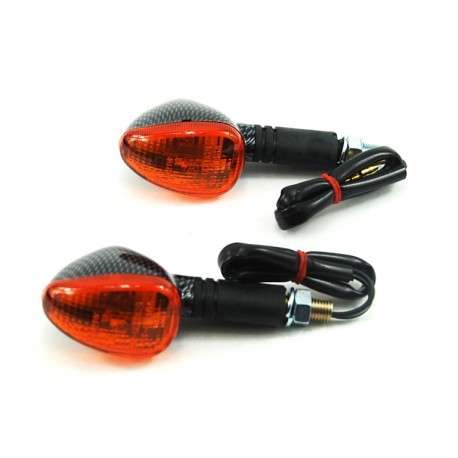 Blinkry na motorku VICMA, Carbon dlouhá noha.